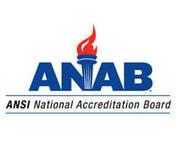 The ANSI National Accredition Board - ANAB- logo.