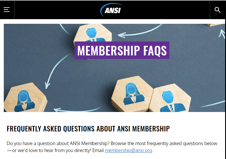 ANSI Membership FAQs