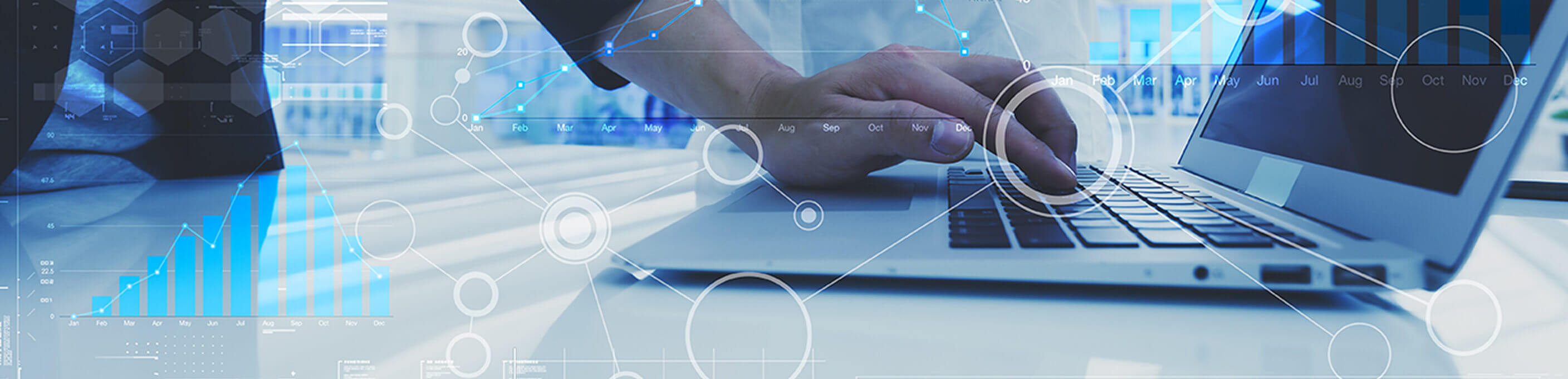 Person's hands using a laptop to access data