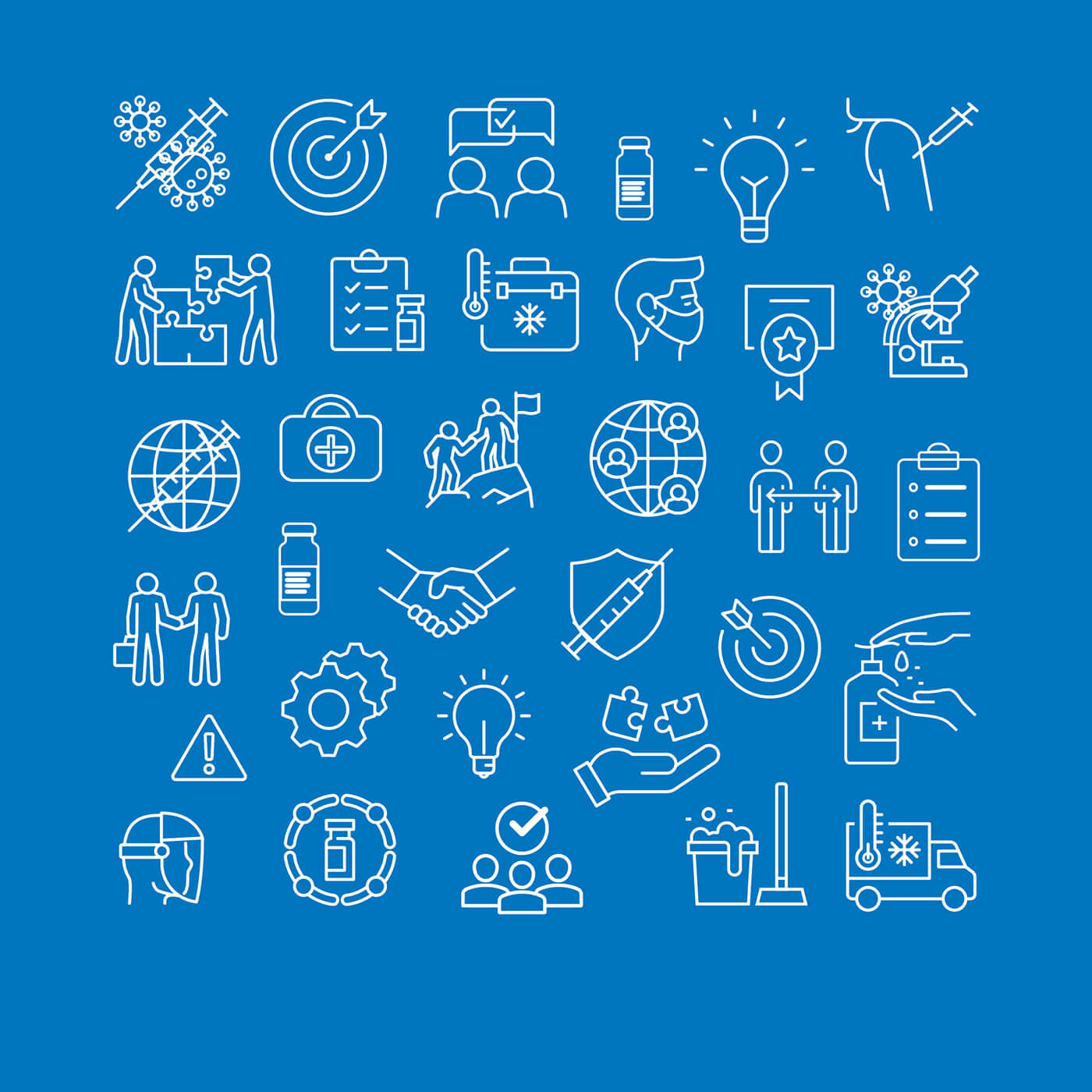 Tools in the fight against COVID-19 icons