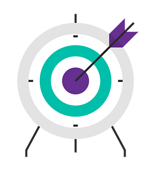Arrow in a bullseye target