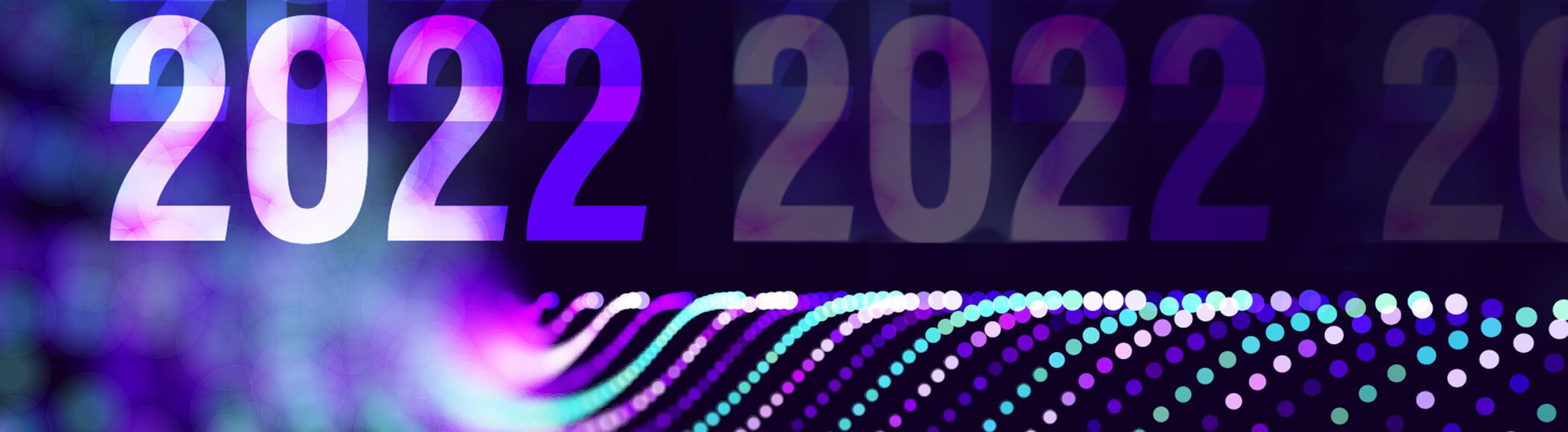 2022 on abstract purple background