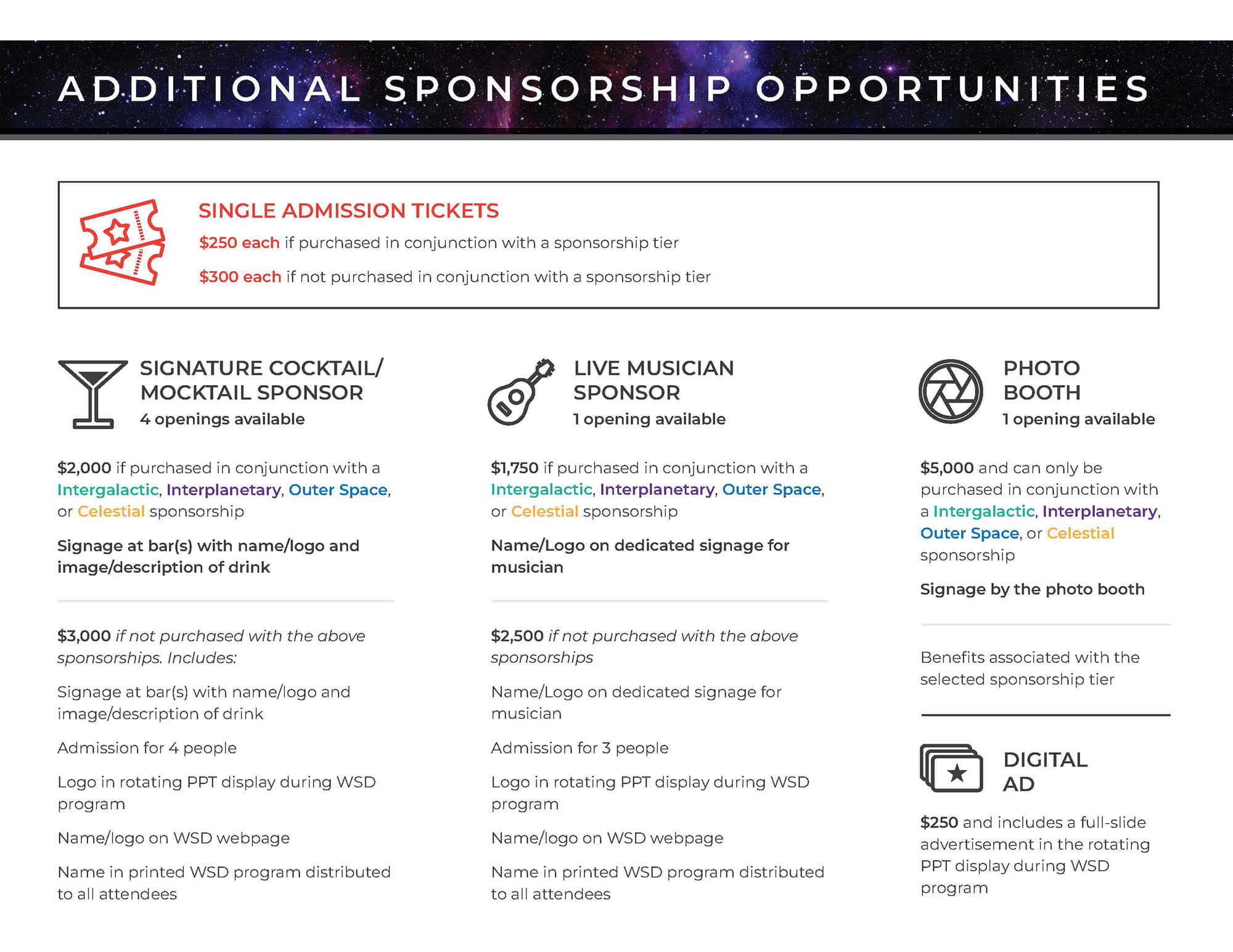 Infographic of information on U.S. World Standards Day Sponsorship 2023.