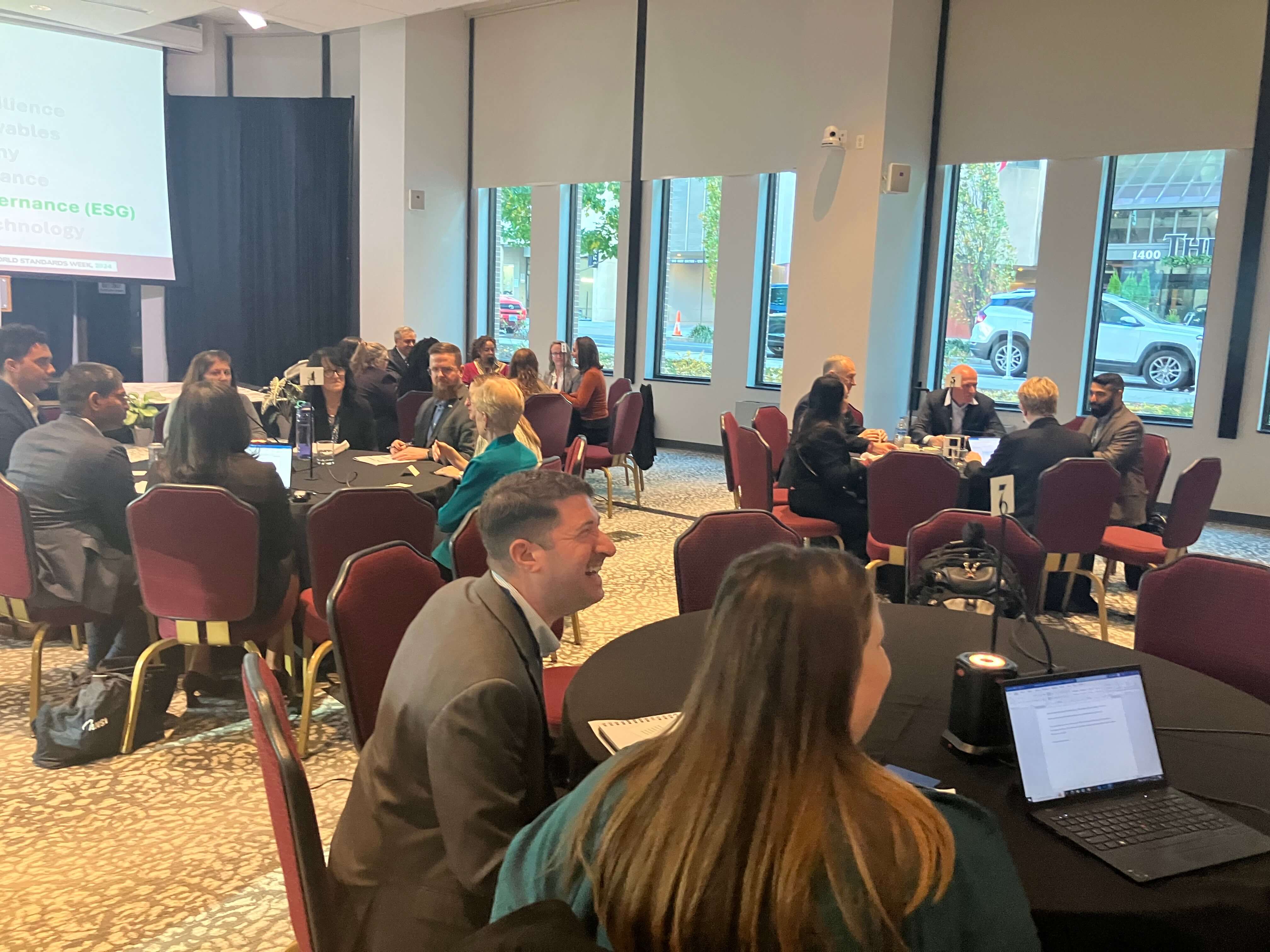 Attendees at networking event