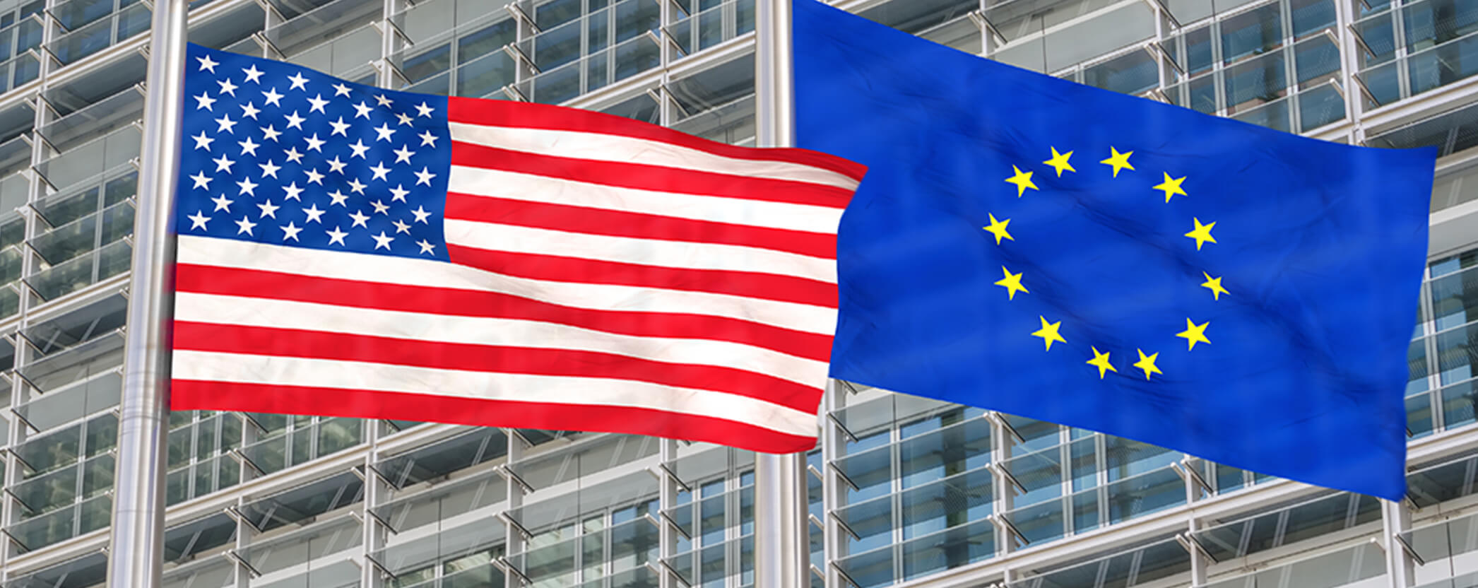 American flag and European Union flag