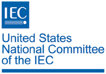 U.S. National Committee of the International Electrotechnical Commission blue logo.